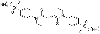 structure of CAS# 30931-67-0, Diammonium 2,2'-azino-bis(3-ethylbenzothiazoline-6-sulfonate)