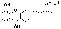 (alphaS)-1-[2-(4-Fluorophenyl)ethyl]-alpha-(3-hydroxy-2-methoxyphenyl)-4-piperidinemethanol molecular structure (CAS 311348-81-9)
