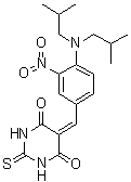structure of CAS# 312271-03-7, 5-[[4-[Bis(2-methylpropyl)amino]-3-nitrophenyl]methylene]dihydro-2-thioxo-4,6(1H,5H)-pyrimidinedione