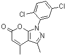structure of CAS# 312621-02-6, 1-(2,5-Dichlorophenyl)-3,4-dimethyl-pyrano[2,3-c]pyrazol-6(1H)-one