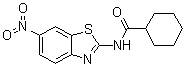 structure of CAS# 312747-21-0, N-(6-Nitrobenzothiazol-2-yl)cyclohexanecarboxamide