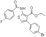 CAS 登录号：312939-98-3, 4-(4-溴苯基)-2-[(4-氟苯甲酰基)氨基]-3-噻吩羧酸乙酯