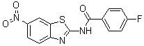 structure of CAS# 313275-82-0, 4-Fluoro-N-(6-nitro-2-benzothiazolyl)benzamide