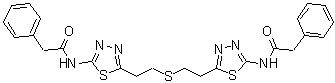 structure of CAS# 314045-39-1, N,N'-[Thiobis(2,1-ethanediyl-1,3,4-thiadiazole-5,2-diyl)]bis[benzeneacetamide]