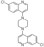 structure of CAS# 31502-87-1, 4,4'-(1,4-Piperazinediyl)bis[7-chloroquinoline]