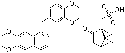 1-[(3,4-Dimethoxyphenyl)methyl]-6,7-dimethoxyisoquinoline (1S)-7,7-dimethyl-2-oxobicyclo[2.2.1]heptane-1-methanesulfonate molecular structure (CAS 31702-83-7)