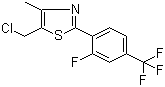 CAS # 317319-37-2, 5-(Chloromethyl)-2-[2-fluoro-4-(trifluoromethyl)phenyl]-4-methyl-1,3-thiazole