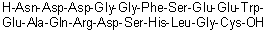 CAS # 317335-35-6, L-Asparaginyl-L-alpha-aspartyl-L-alpha-aspartylglycylglycyl-L-phenylalanyl-L-seryl-L-alpha-glutamyl-L-alpha-glutamyl-L-tryptophyl-L-alpha-glutamyl-L-alanyl-L-glutaminyl-L-arginyl-L-alpha-aspartyl-L-seryl-L-histidyl-L-leucylglycyl-L-cysteine