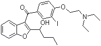 CAS 登录号：318267-28-6, 2-(1-羟基丁基)-3-苯并呋喃基-[4-(2-二乙氨基乙氧基)-3-碘苯基]甲酮