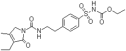 structure of CAS# 318515-70-7, [[4-[2-[[(3-Ethyl-2,5-dihydro-4-methyl-2-oxo-1H-pyrrol-1-yl)carbonyl]amino]ethyl]phenyl]sulfonyl]-carbamic acid ethyl ester