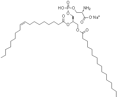 1-Palmitoyl-2-oleoyl-sn-glycero-3-[phospho-L-serine] sodium salt molecular structure (CAS 321863-21-2)