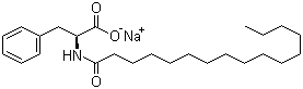 N-十六碳酰基-L-苯丙氨酸钠分子结构 (CAS 32190-55-9)
