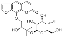 3'-O-beta-D-吡喃葡萄糖苷白芷属脑酯分子结构 (CAS 32207-10-6)