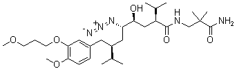 CAS # 324763-47-5, (2S,4S,5S,7S)-N-(3-Amino-2,2-dimethyl-3-oxopropyl)-5-azido-4-hydroxy-2-isopropyl-7-[4-methoxy-3-(3-methoxypropoxy)benzyl]-8-methylnonanamide