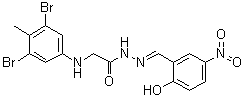 structure of CAS# 325970-71-6, N-(3,5-二溴-4-甲基苯基)甘氨酸 [(2-羟基-5-硝基苯基)亚甲基]酰肼