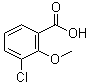 3-氯-2-甲氧基苯甲酸分子结构 (CAS 3260-93-3)