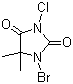CAS 登录号：32718-18-6, 1-溴-3-氯-5,5-二甲基海因, 溴氯海因, BCDMH