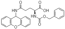 structure of CAS# 327981-01-1, N-[(Phenylmethoxy)carbonyl]-N'-9H-xanthen-9-yl-L-glutamine