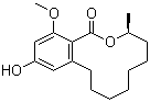 CAS # 32885-81-7, Lasiodiplodin, (-)-Lasiodiplodin, (3S)-Lasiodiplodin, (S)-Lasiodiplodin, (S)-3,4,5,6,7,8,9,10-Octahydro-12-hydroxy-14-methoxy-3-methyl-1H-2-benzoxacyclododecin-1-one