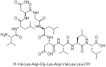 L-缬氨酰-L-亮氨酰-L-alpha-天冬氨酰甘氨酰-L-亮氨酰-L-alpha-天冬氨酰-L-缬氨酰-L-亮氨酰-L-亮氨酸分子结构 (CAS 329314-96-7)