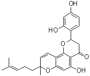 CAS # 329319-20-2, Sanggenol L, 2-(2,4-Dihydroxyphenyl)-2,3-dihydro-5-hydroxy-8-methyl-8-(4-methyl-3-pentenyl)-4H,8H-benzo[1,2-b:3,4-b']dipyran-4-one