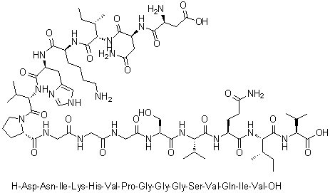 CAS 登录号：330456-46-7, L-alpha-天冬氨酰-L-天冬氨酰胺酰-L-异亮氨酰-L-赖氨酰-L-组氨酰-L-缬氨酰-L-脯氨酰甘氨酰甘氨酰甘氨酰-L-丝氨酰-L-缬氨酰-L-谷氨酰胺酰-L-异亮氨酰-L-缬氨酸