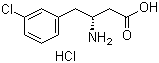 structure of CAS# 331763-55-4, (R)-3-Amino-4-(3-chlorophenyl)butanoic acid hydrochloride