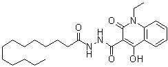 CAS # 331963-29-2, 1-Ethyl-1,2-dihydro-4-hydroxy-2-oxo-3-quinolinecarboxylic acid 2-(1-oxotridecyl)hydrazide, I2906
