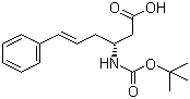 structure of CAS# 332064-73-0, (3R)-3-[[(tert-Butoxy)carbonyl]amino]-6-phenyl-5-hexenoic acid