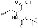 structure of CAS# 332064-91-2, (3R)-3-[[(tert-Butoxy)carbonyl]amino]-5-hexynoic acid
