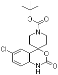 6-Chloro-1,2-dihydro-2-oxospiro[4H-3,1-benzoxazine-4,4'-piperidine]-1'-carboxylic acid tert-butyl ester molecular structure (CAS 332187-61-8)