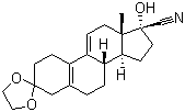 CAS # 33300-19-5, 17-Hydroxy-3-oxoestra-5(10),9(11)-diene-17beta-carbonitrile cyclic ethylene acetal, (17alpha)-3,3-[1,2-Ethanediylbis(oxy)]-17-hydroxyestra-5(10),9(11)-diene-17-carbonitrile