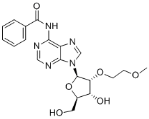structure of CAS# 333335-93-6, N-Benzoyl-2'-O-(2-methoxyethyl)adenosine