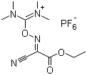 structure of CAS# 333717-40-1, 6-氰基-N,N,2-三甲基-7-氧代-4,8-二氧杂-2,5-二氮杂癸-5-烯-3-亚胺鎓六氟磷酸盐