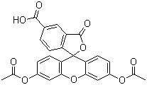 structure of CAS# 3348-03-6, 6-Carboxyfluoresceine diacetate
