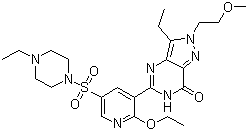 CAS # 334826-98-1, 5-[2-Ethoxy-5-(4-ethylpiperazin-1-ylsulfonyl)pyridin-3-yl]-3-ethyl-2-(2-methoxyethyl)-2,6-dihydro-7H-pyrazolo[4,3-d]pyrimidin-7-one