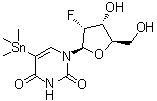 2'-脱氧-2'-氟-5-(三甲基锡烷基)尿苷分子结构 (CAS 336881-26-6)