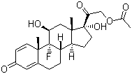structure of CAS# 338-98-7, 9-氟醋酸泼尼松龙