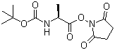 Boc-L-alanine N-succinimidyl ester molecular structure (CAS 3392-05-0)