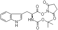 Boc-L-色氨酸羟基琥珀酰亚胺酯分子结构 (CAS 3392-11-8)