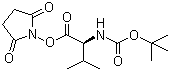 tert-Butoxycarbonyl-L-valine N-hydroxysuccinimide ester molecular structure (CAS 3392-12-9)
