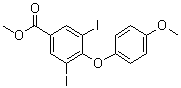 CAS # 33927-09-2, Methyl 3,5-diiodo-4-(4-methoxyphenoxy)benzoate, Methyl 3,5-diiodo-4-(4'-methoxyphenoxy)benzoate, Oncocidin A 1, BTO 956, DIME