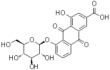 structure of CAS# 34298-86-7, Rhein-8-glucoside