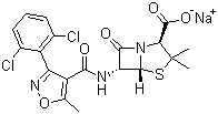 Sodium dicloxacillin molecular structure (CAS 343-55-5)