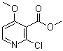 structure of CAS# 344298-51-7, 2-Chloro-4-methoxy-3-pyridinecarboxylic acid methyl ester