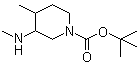 structure of CAS# 344419-25-6, 4-Methyl-3-(methylamino)-1-piperidinecarboxylic acid tert-butyl ester
