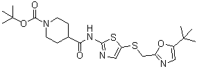 CAS 登录号：345629-23-4, 4-[[5-[[(5-叔丁基恶唑-2-基)甲基]硫基]噻唑-2-基]氨基甲酰]哌啶-1-羧酸叔丁酯