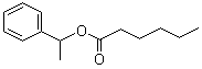 Hexanoic acid 1-phenylethyl ester molecular structure (CAS 3460-45-5)