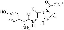 structure of CAS# 34642-77-8, Amoxicillin sodium