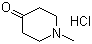 1-甲基-4-哌啶酮盐酸盐分子结构 (CAS 34737-83-2)